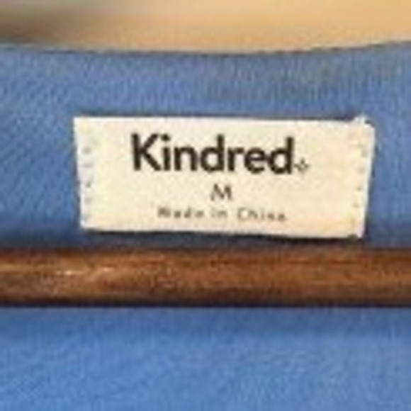 Kindred Blue Embroidered V-Neck Midi Dress Size Medium - Picture 2 of 8